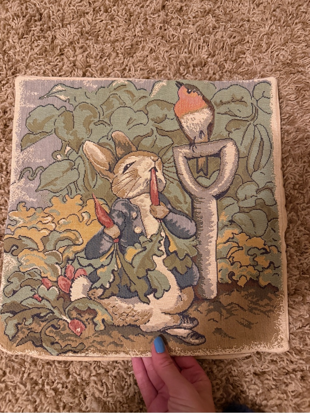 NWT Vintage 1993 Beatrix Potter "Peter Rabbit" Tapestry Pillow Cover